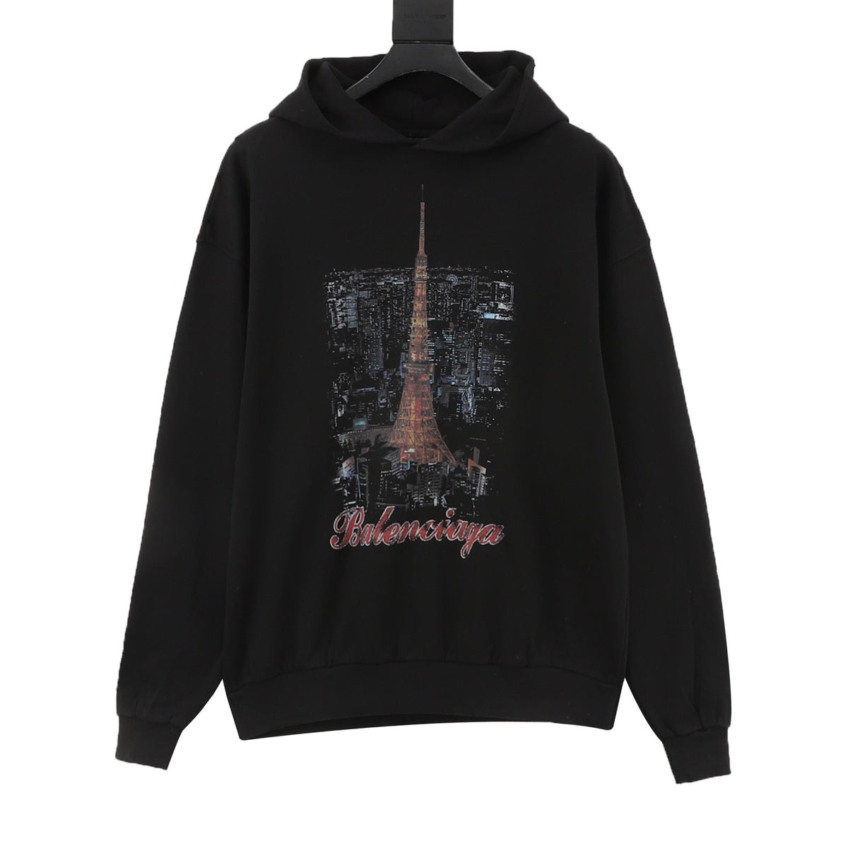 Balenciaga Women's Men's Black 3B Sports Icon Logo Pullover Hoodie