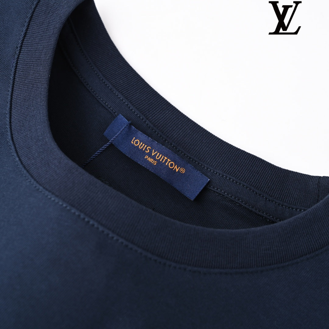 Louis Vuitton Men's Navy LV Lovers Short Sleeve T-Shirt