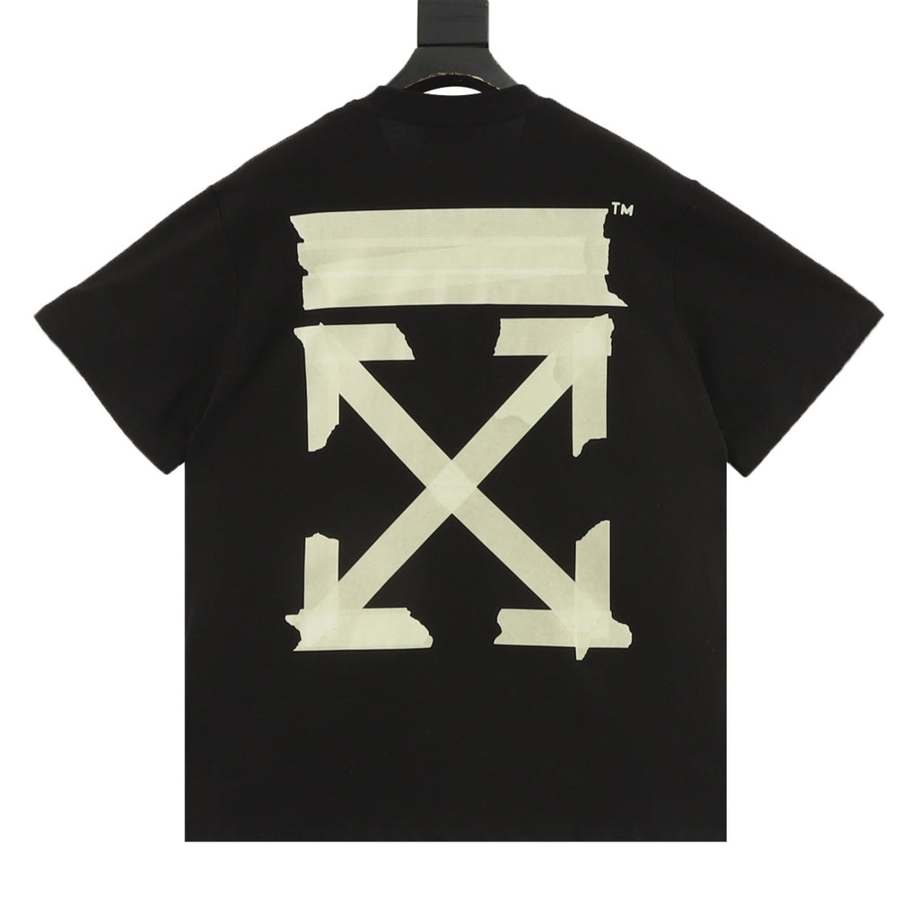 Off-White Tape Circle Logo Short-Sleeve T-Shirt in Black