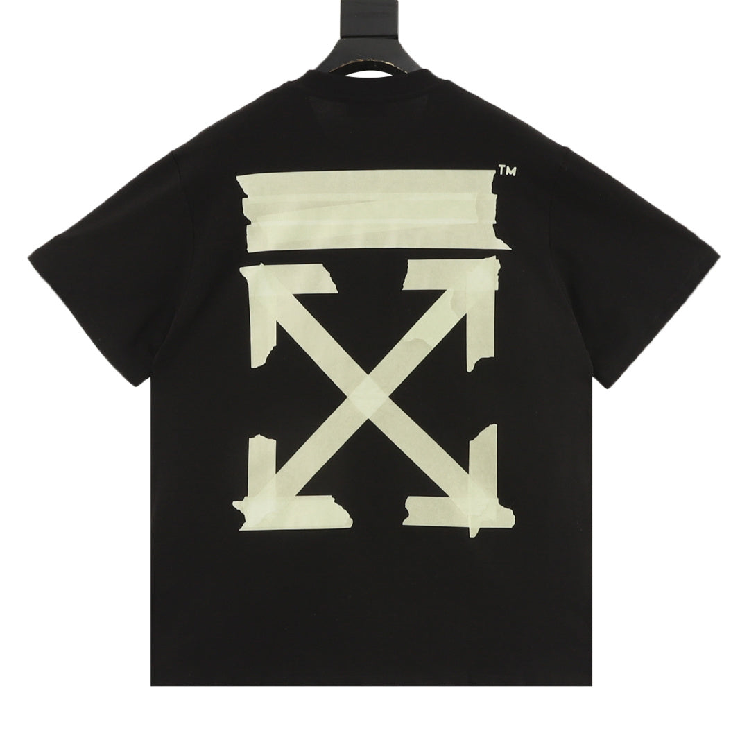 Off-White Tape Circle Logo Short-Sleeve T-Shirt in Black