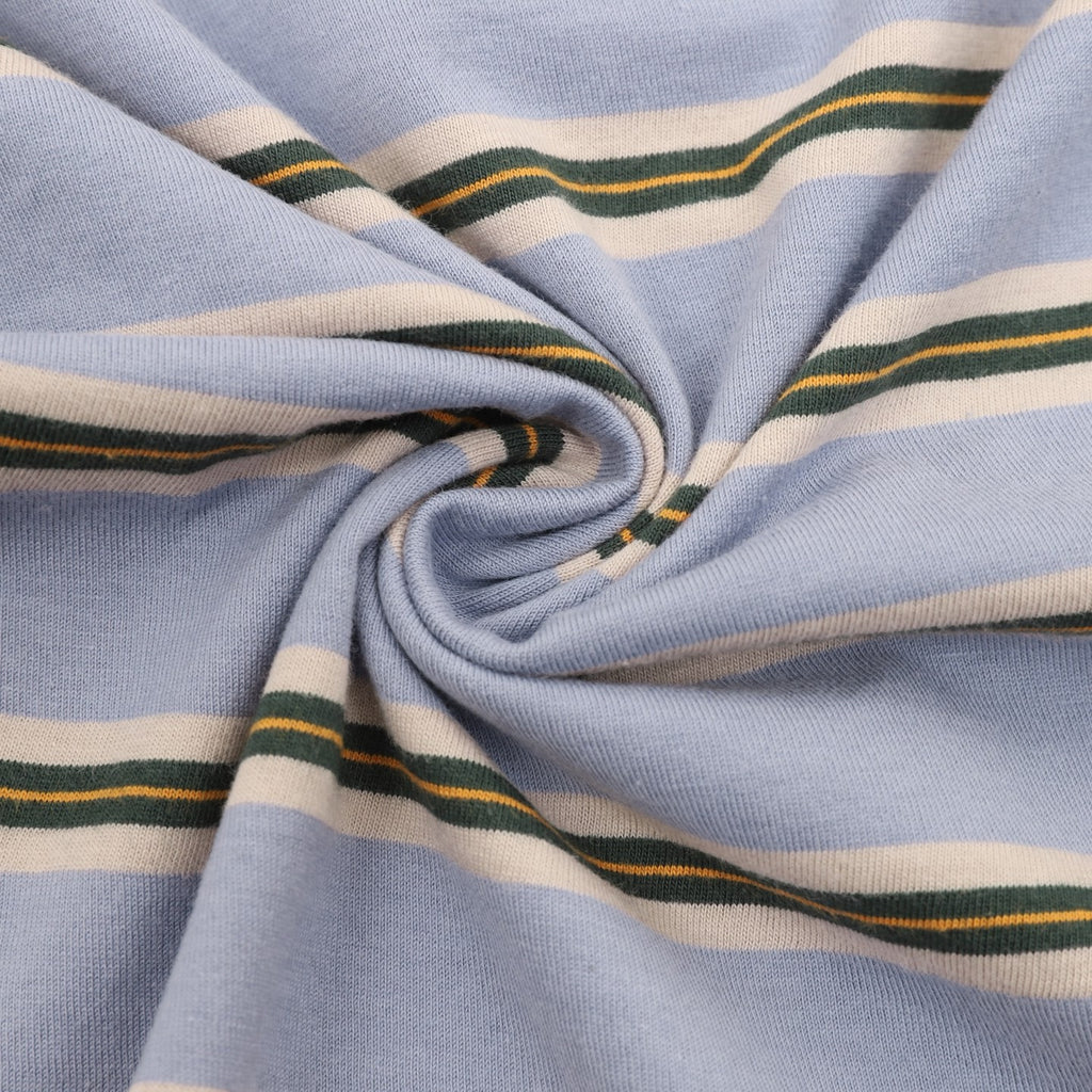Prada Striped Long-Sleeve T-Shirt — PRD Letter Embroidery