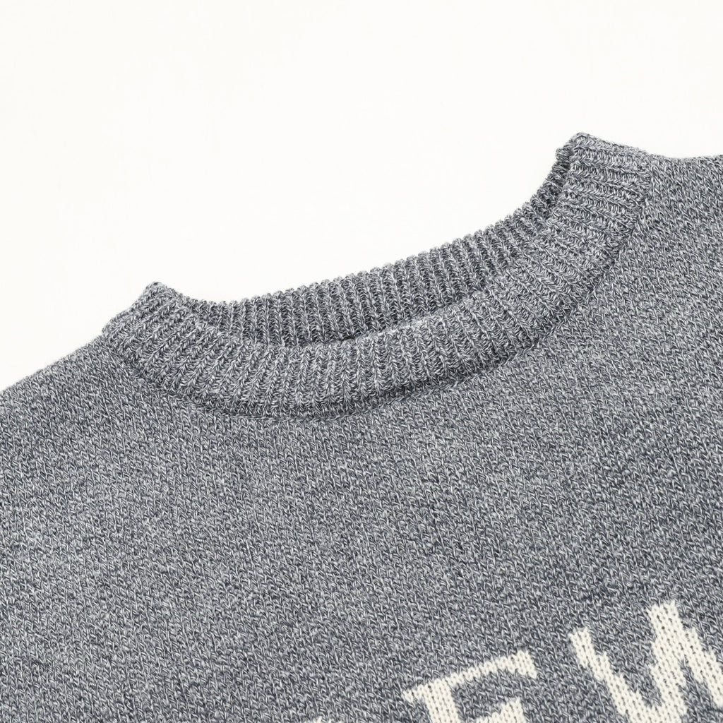 Loewe Women's Men's Grey Anagram Logo Crewneck Knit Sweater