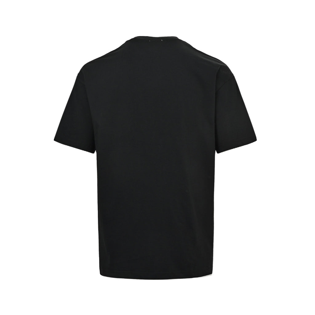Yves Saint Laurent Gold Logo Short-Sleeve T-Shirt in Black