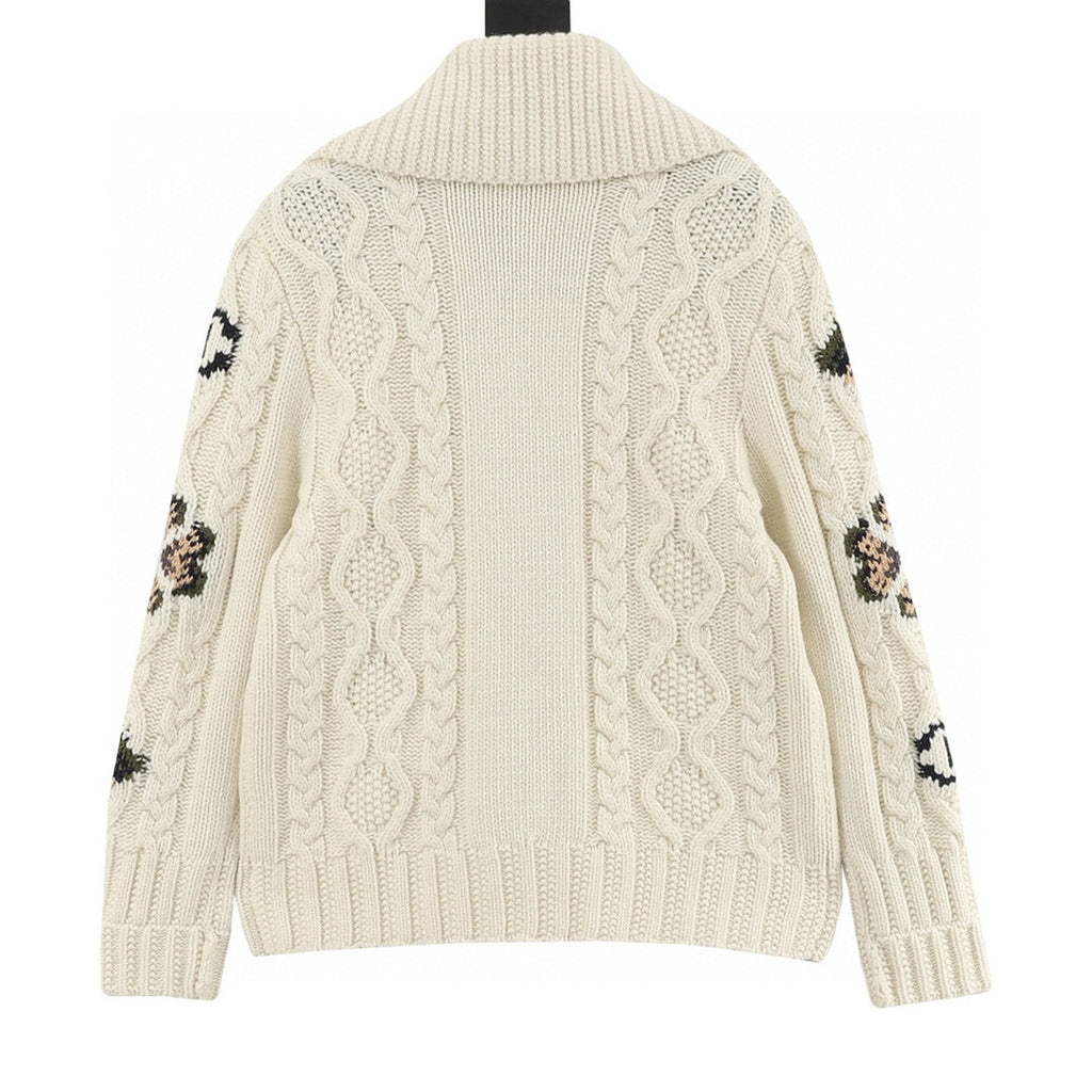 Chanel Cable-Knit Zip-Up Jacket