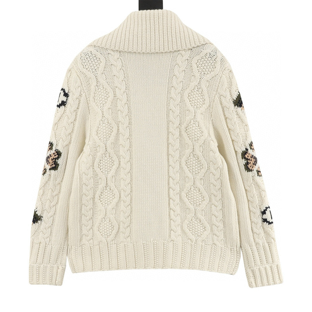 Chanel Cable-Knit Zip-Up Jacket