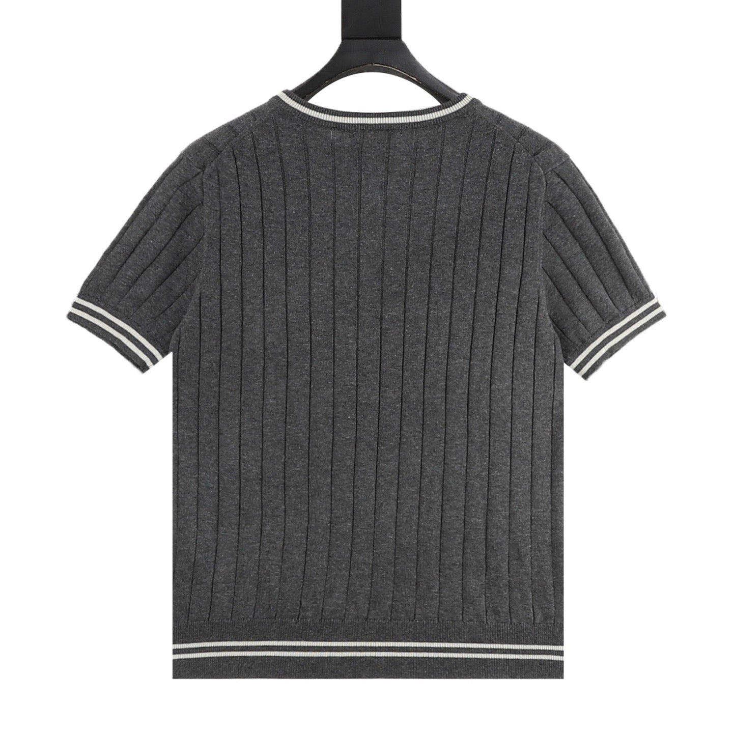 Brunello Cucinelli Striped Patchwork Knit Short-Sleeve Top