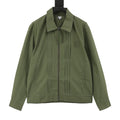 LOEWE Women's & Men's Olive Green Anagram Logo Collared Zip-Up Jacket