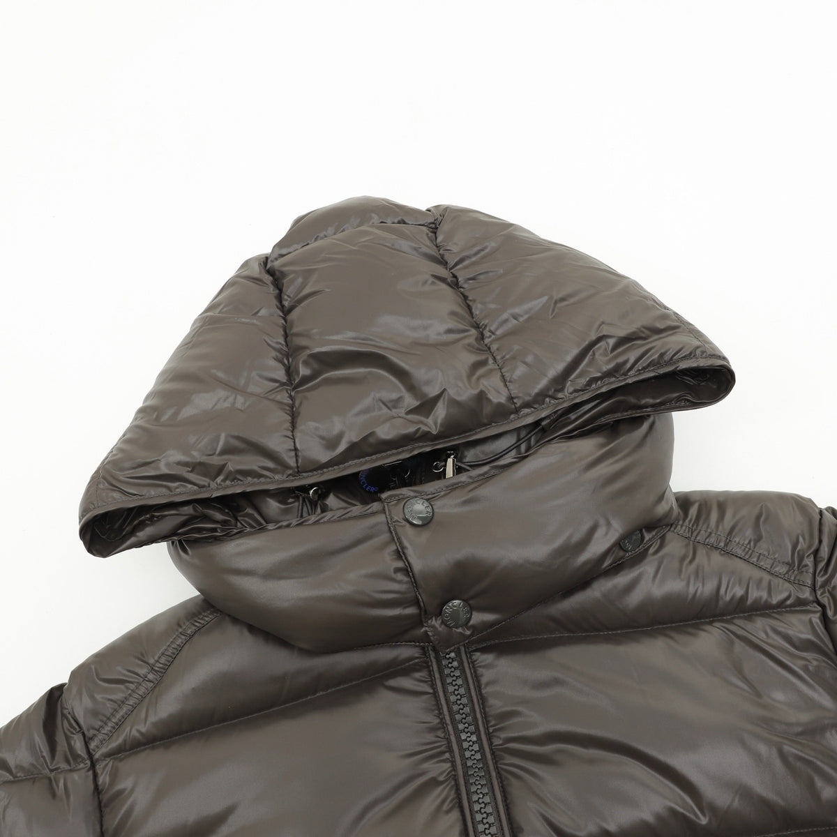 Moncler Men's Hooded Down Jacket in Dark Brown