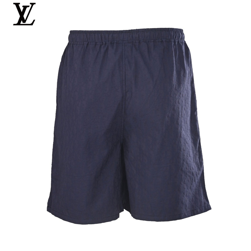 Louis Vuitton Navy Crinkled Drawstring Shorts