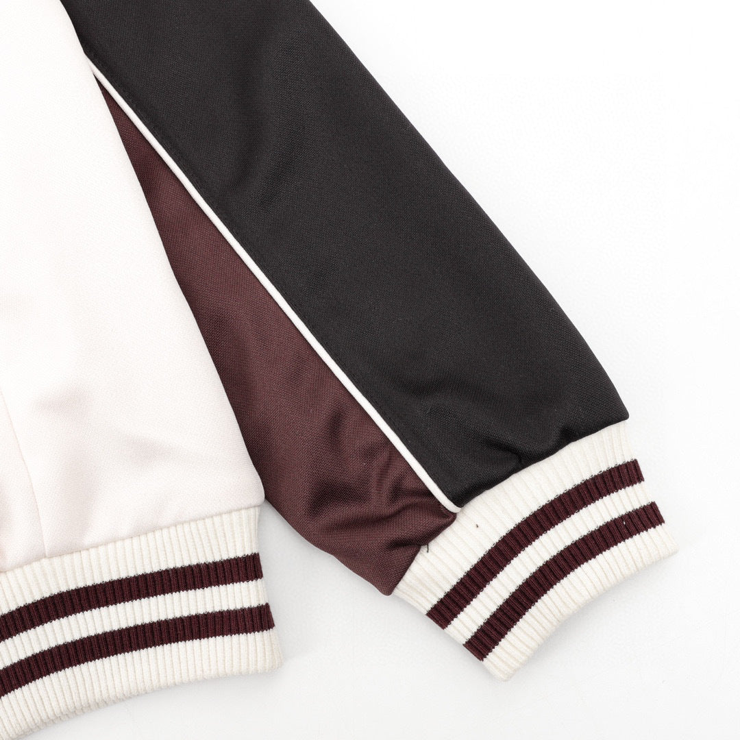 Celine Arc de Triomphe Tri-Colour Block Varsity Bomber Jacket