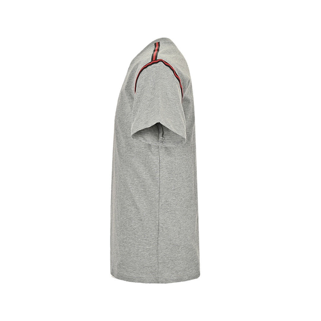 Gucci Shoulder Web Stripe Short-Sleeve T-Shirt in Grey