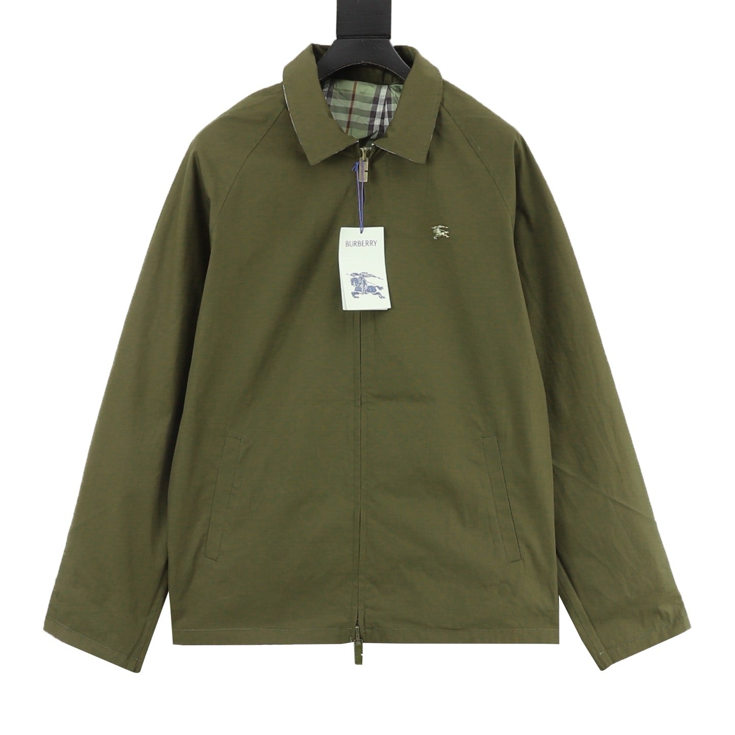 Burberry Reversible Check Hooded Jacket with Metal Logo Plaque