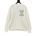 Louis Vuitton Women's Men's Off-White Intarsia LV Logo Crewneck Knit Sweater