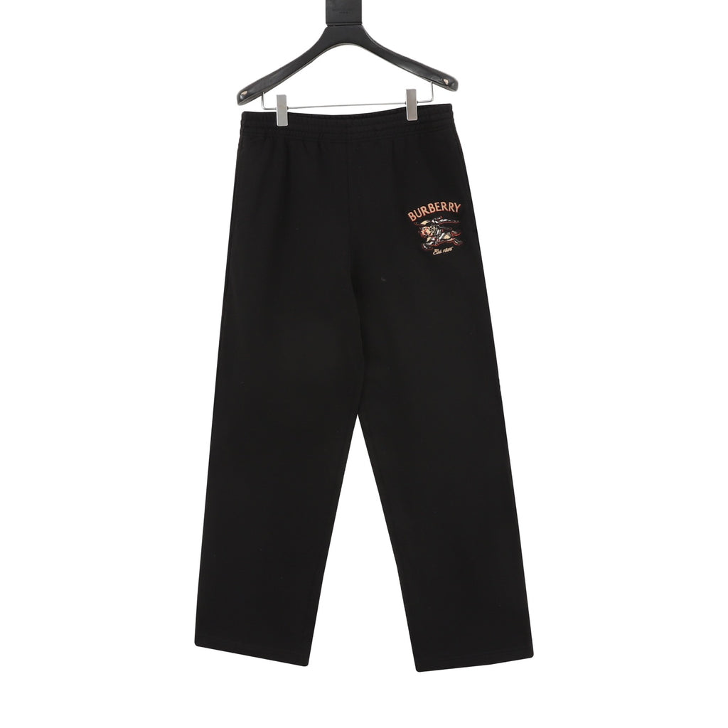 Burberry Women's Men's Black Equestrian Knight Logo Sweatpants