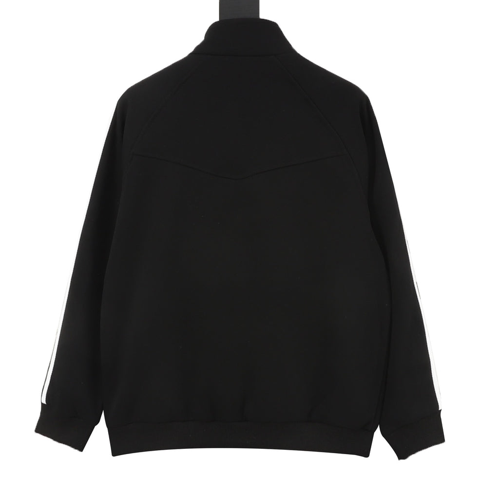Adidas Women's & Men's Black 3-Stripes Full-Zip Track Jacket