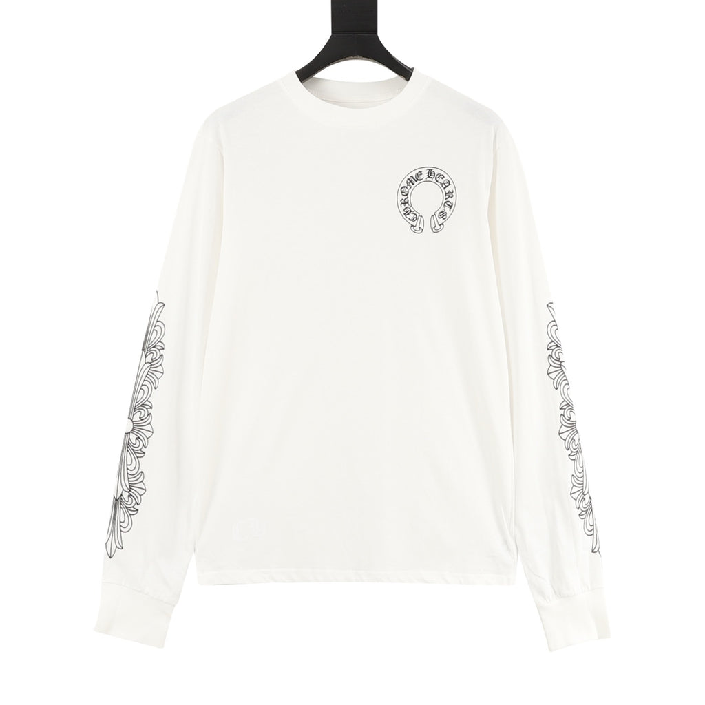 Chrome Hearts 25FW Sanskrit Scroll Print Long Sleeve T-Shirt | Black Gothic Luxury Streetwear