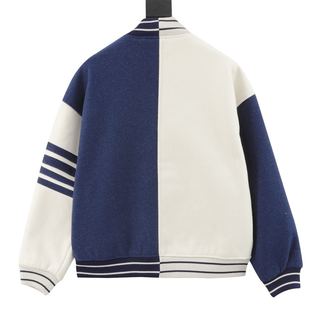 Thom Browne Women's & Men's Navy & White Split 4-Bar Varsity Jacket