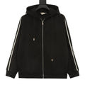 Gucci Women's Men's Black Side-Stripe Full-Zip Hooded Jacket