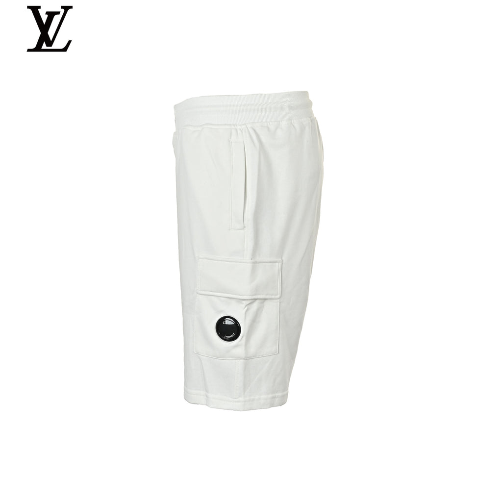 C.P. Company Men's White Jersey Cargo Shorts