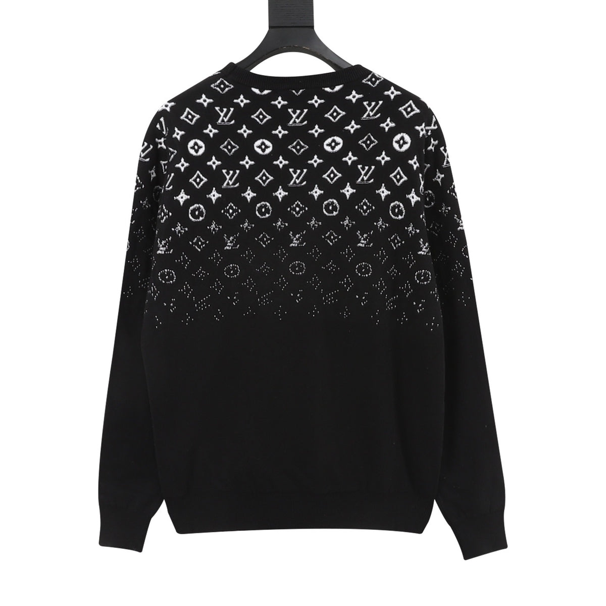 Louis Vuitton Women's Men's Black and White Gradient Monogram Crewneck Sweater