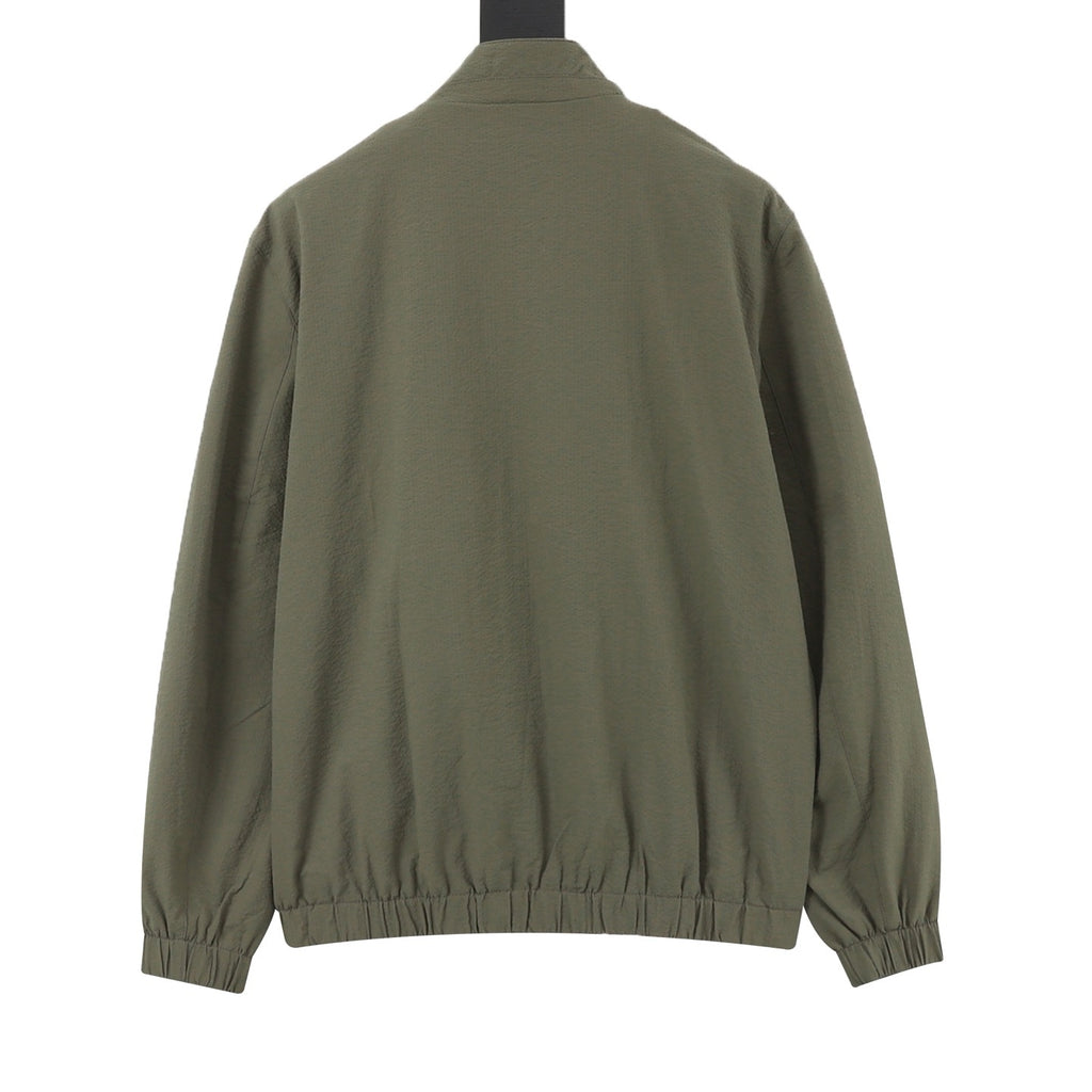 Loro Piana Women's Men's Brown Stand-Collar Zip-Up Bomber Jacket