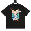 Yves Saint Laurent Men's Black Colorful Graffiti Logo T-Shirt