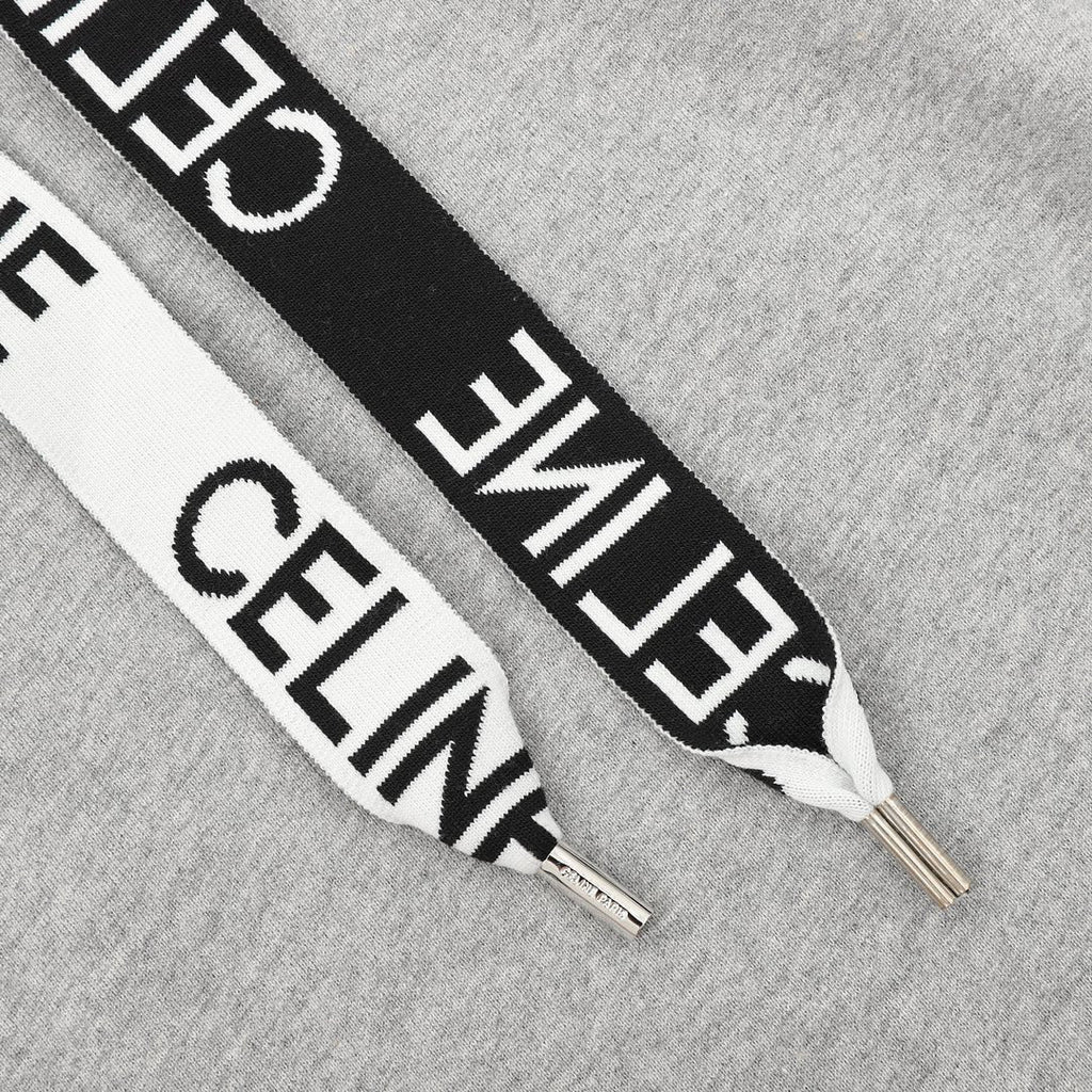 Celine Dual-Tone Logo Webbing Drawstring Oversized Hoodie