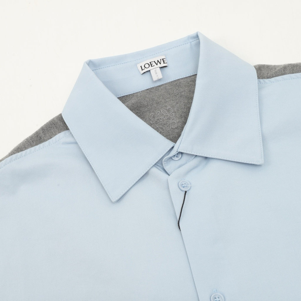 Loewe Two-Tone Patchwork Long-Sleeve Shirt