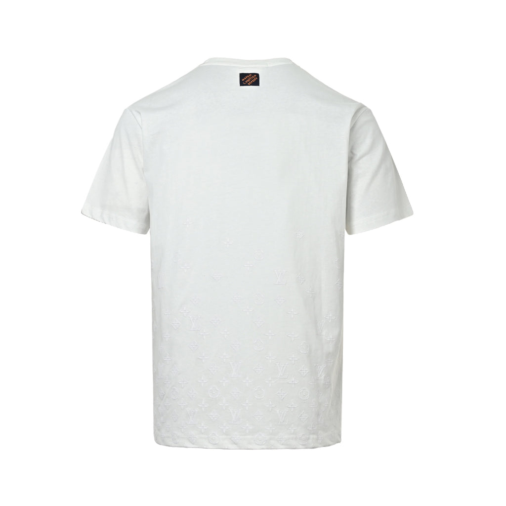 Louis Vuitton Gradient Embossed Monogram Short-Sleeve T-Shirt in White