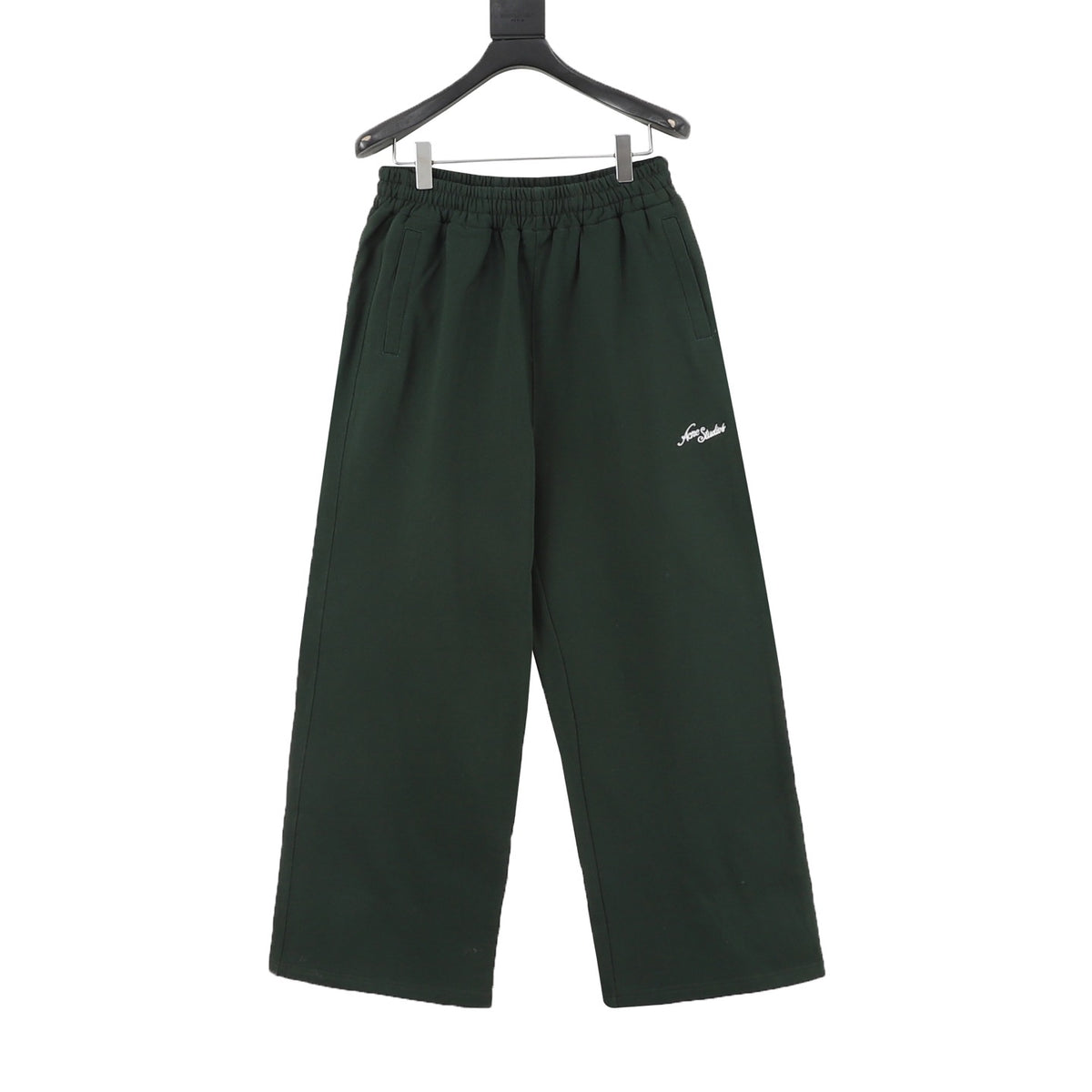 Acne Studios Women's Men's Dark Green Logo Wide-Leg Sweatpants