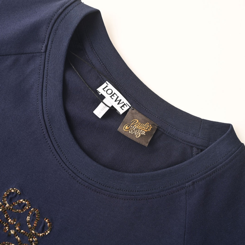 LOEWE Men's Navy Anagram Embroidered T-Shirt