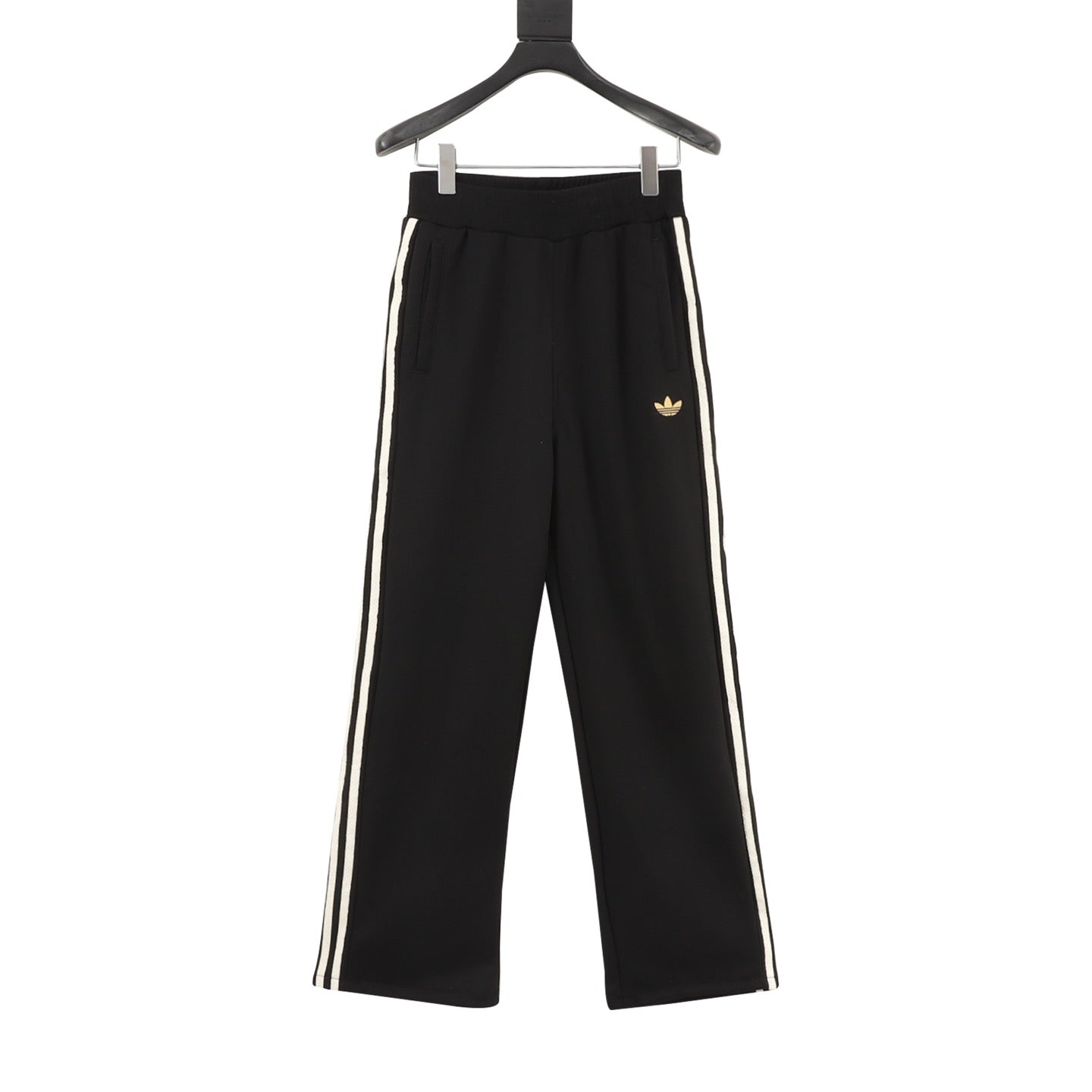 Adidas Originals Gold Trefoil 3-Stripe Wide-Leg Track Pants