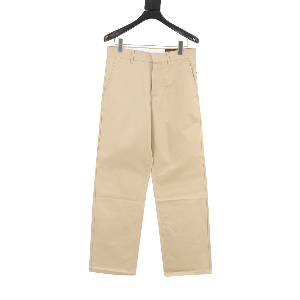 Louis Vuitton LV Leather Tag Silk-Cotton Crepe Straight-Leg Trousers