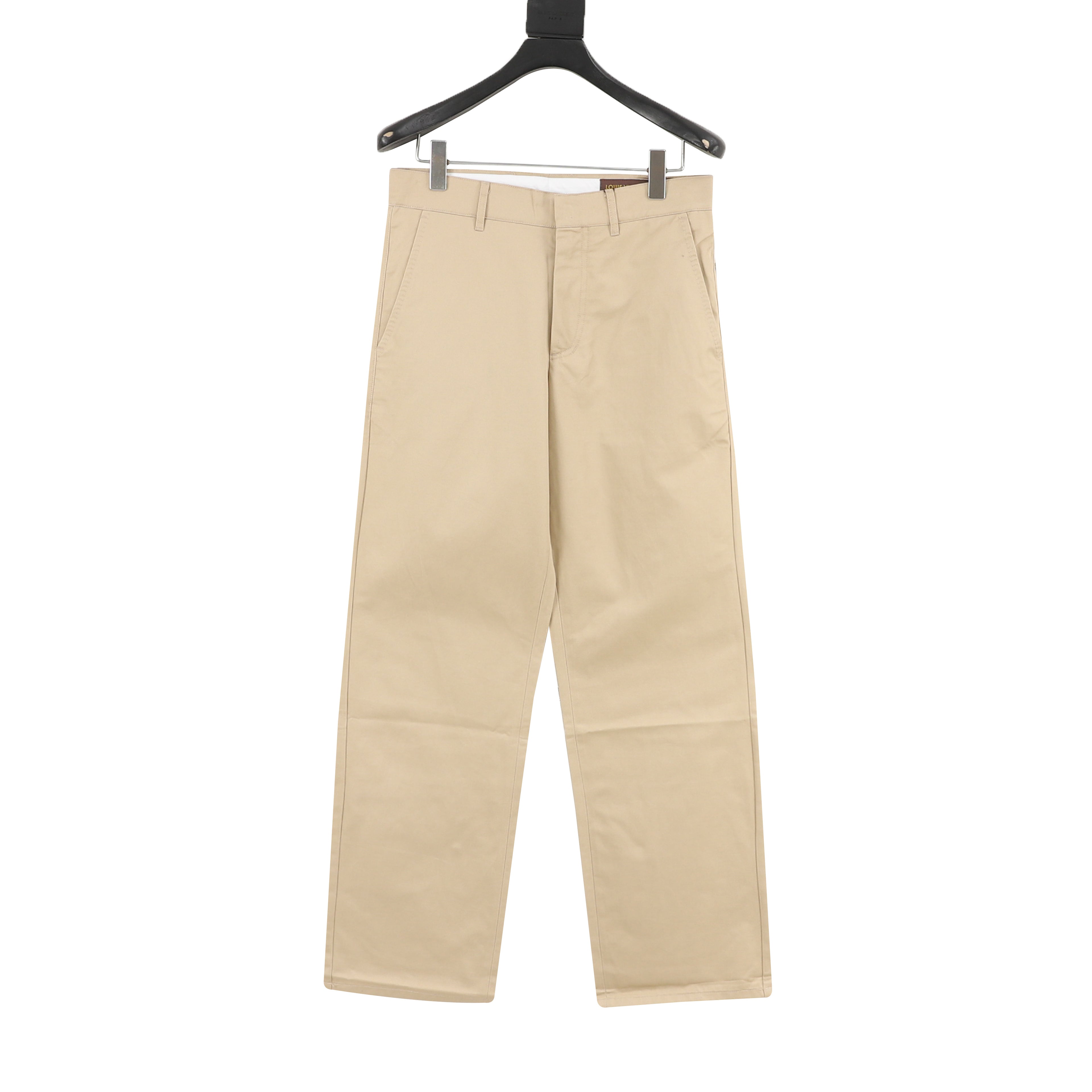 Louis Vuitton LV Leather Tag Silk-Cotton Crepe Straight-Leg Trousers