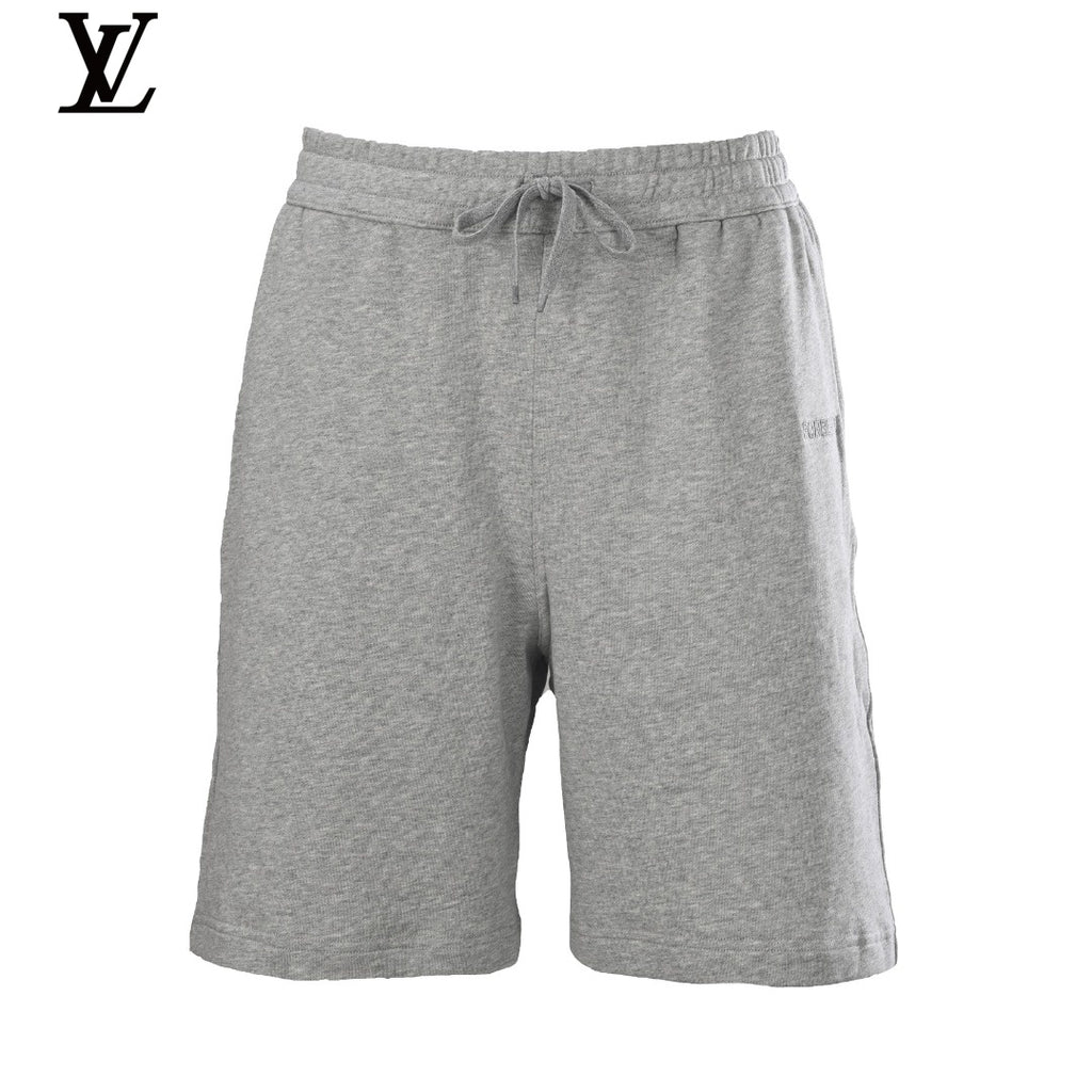 Loewe Men's Grey Embroidered Logo Sweat Shorts