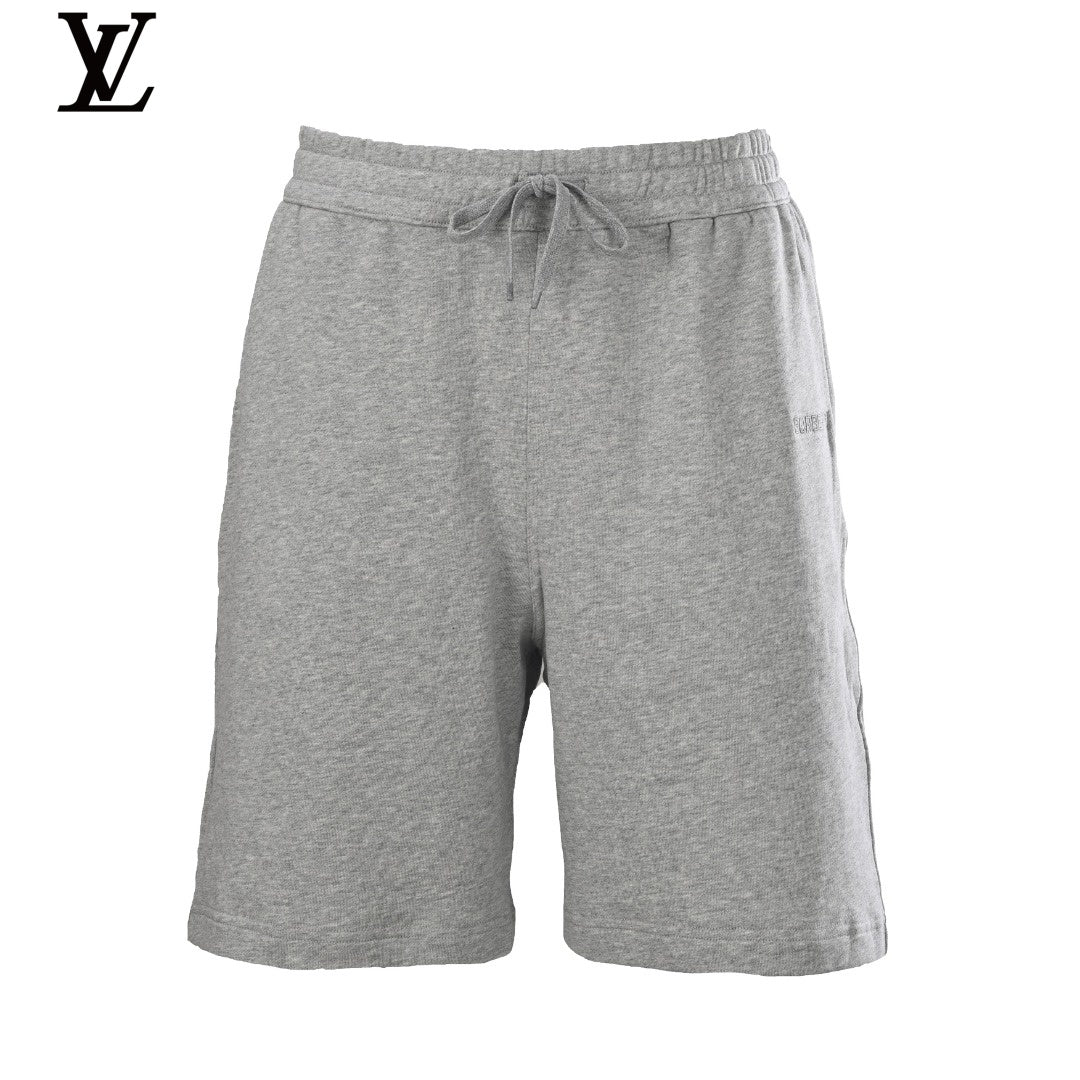 Loewe Men's Grey Embroidered Logo Sweat Shorts