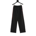 Balenciaga 26SS Red Side Stripe Arc Logo Embroidered Wide-Leg Track Pants
