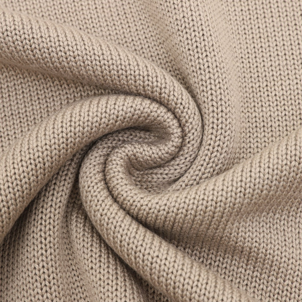 Bottega Veneta Tricolor Textured Knit Collar Wool Polo Sweater | Camel Relaxed Luxury Knitwear