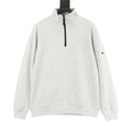 Stone Island Half-Zip Pullover Sweatshirt — Olive Green, Sleeve Badge | SS26