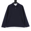 Prada Faux-Layered White Cuff Piqué Cotton Long-Sleeve Polo Shirt