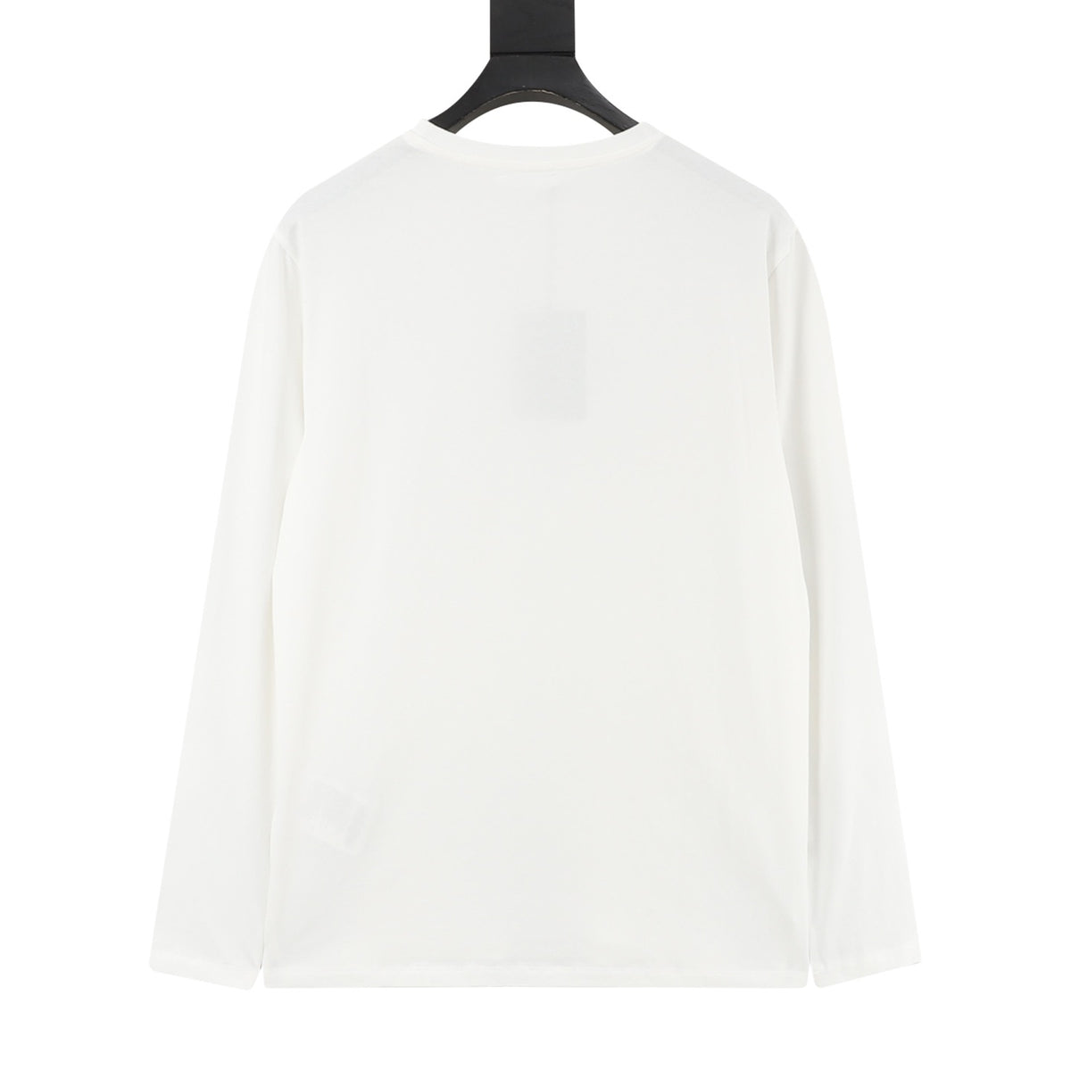 Prada Women's Men's White Triangle Logo Crewneck Long-Sleeve T-Shirt