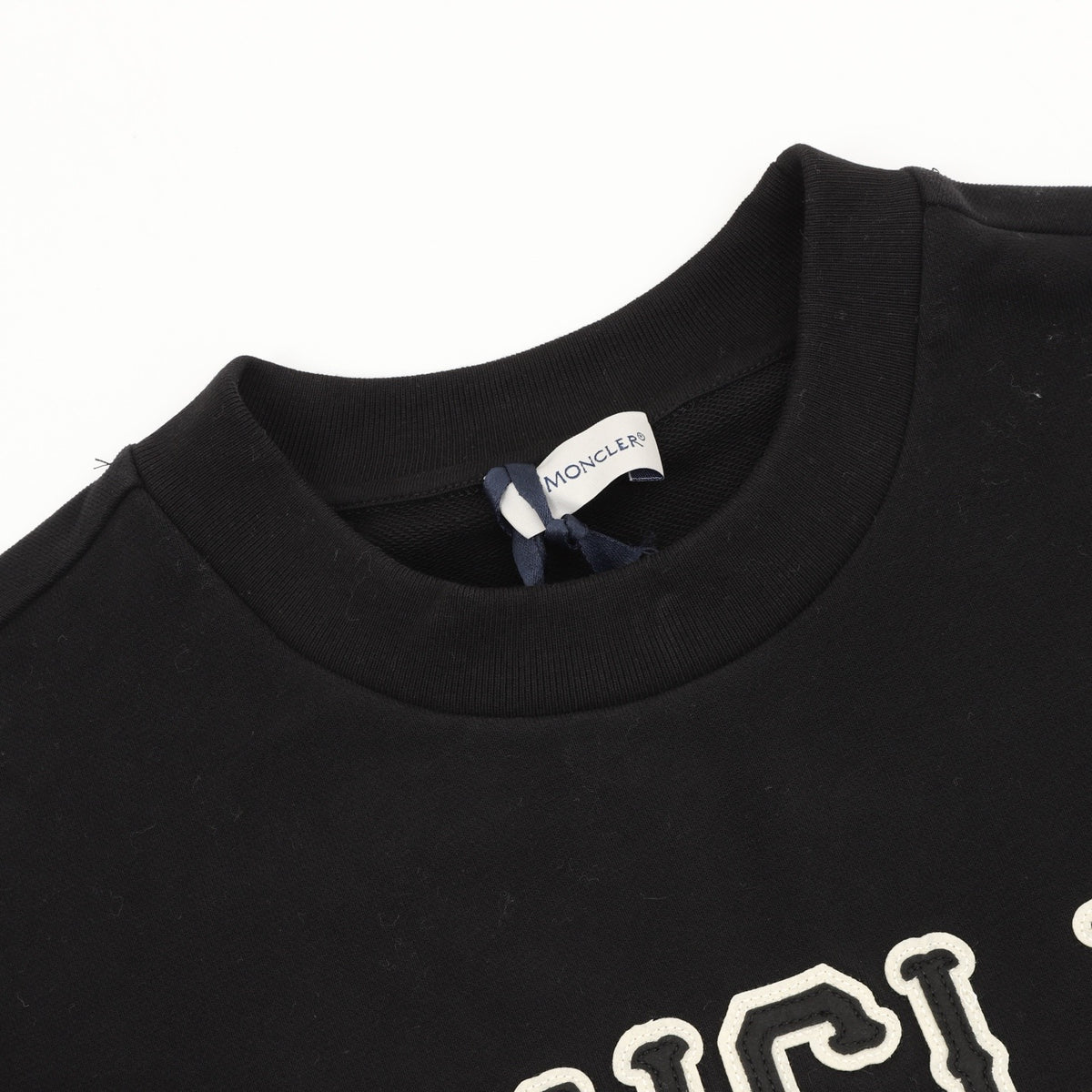 Moncler Women's Men's Black Logo Crewneck Sweatshirt
