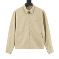 Prada Women's Men's Beige Triangle Logo Zip-Up Jacket