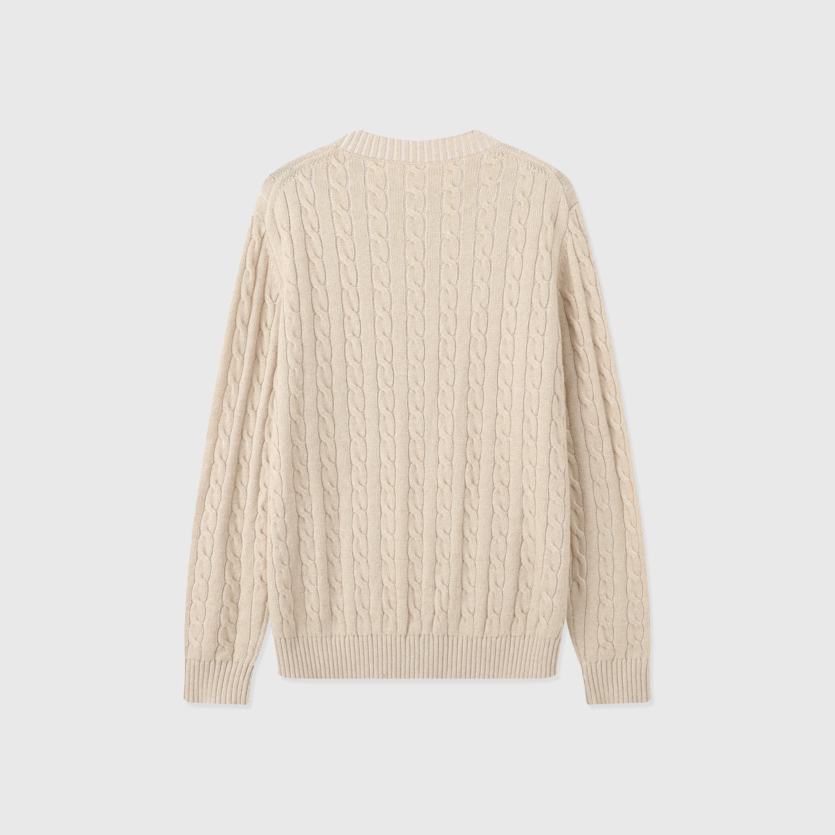 Loro Piana Women's Men's Beige Cable-Knit Crewneck Sweater