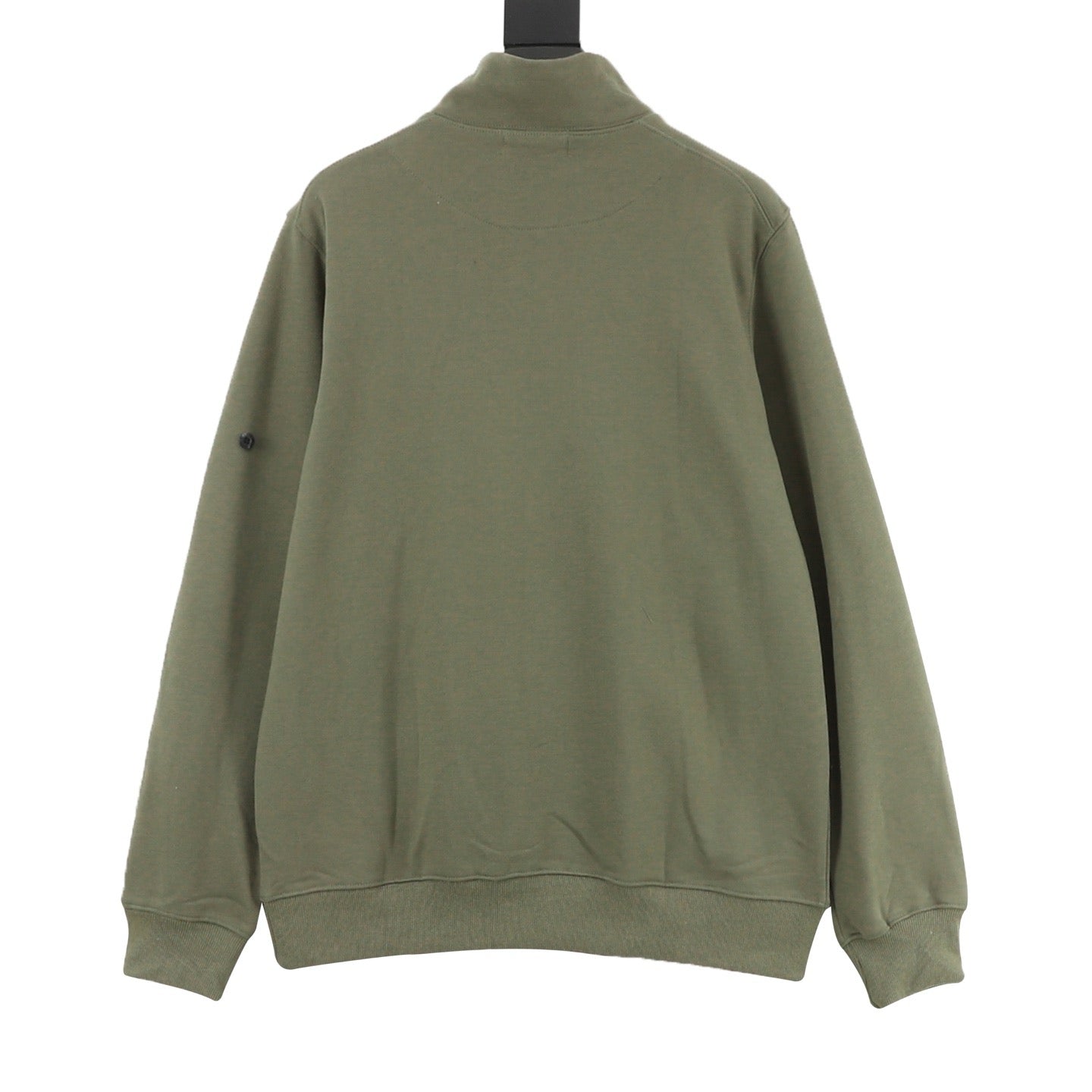 Stone Island Half-Zip Pullover Sweatshirt — Olive Green, Sleeve Badge | SS26