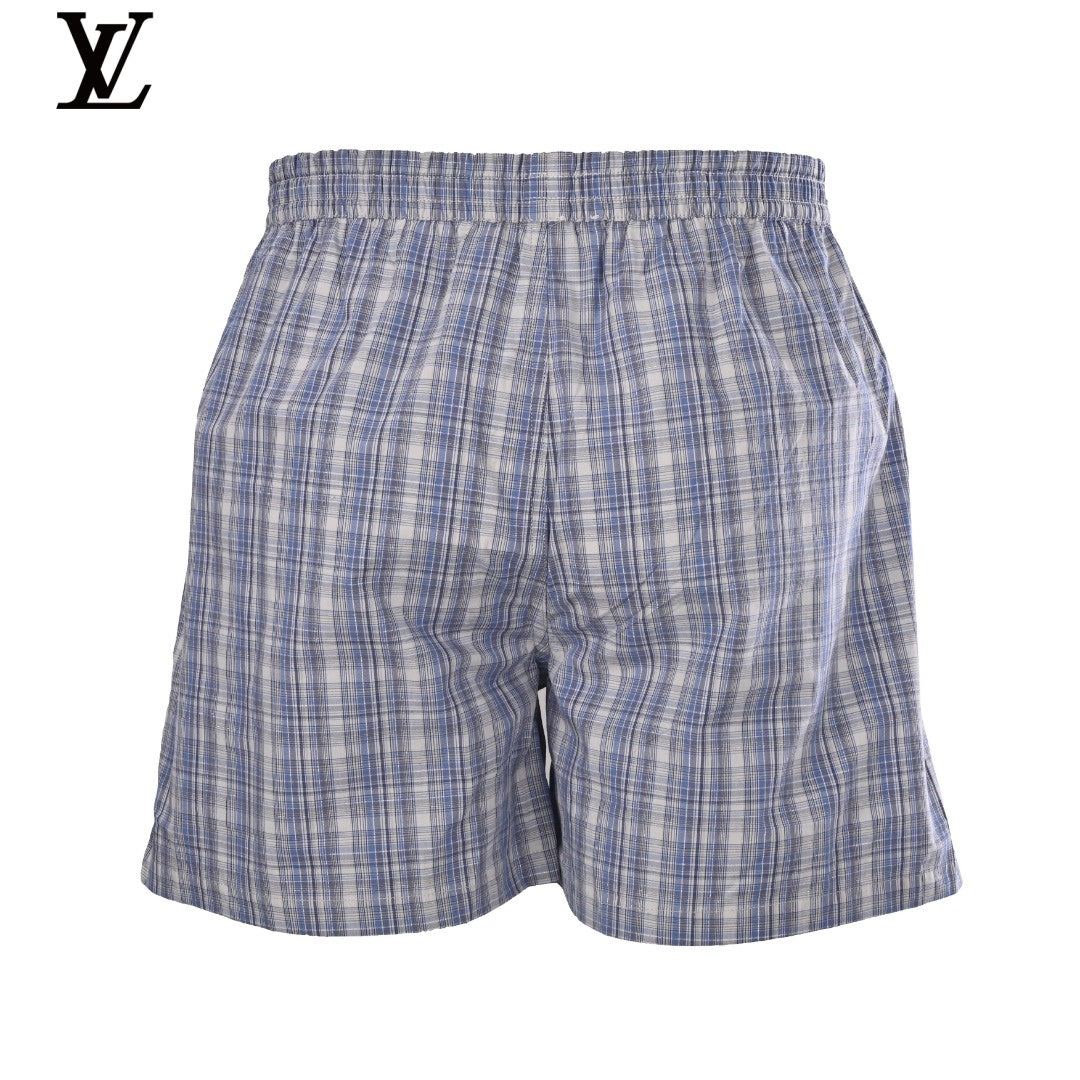 Acne Studios Blue Plaid Elastic Waist Shorts