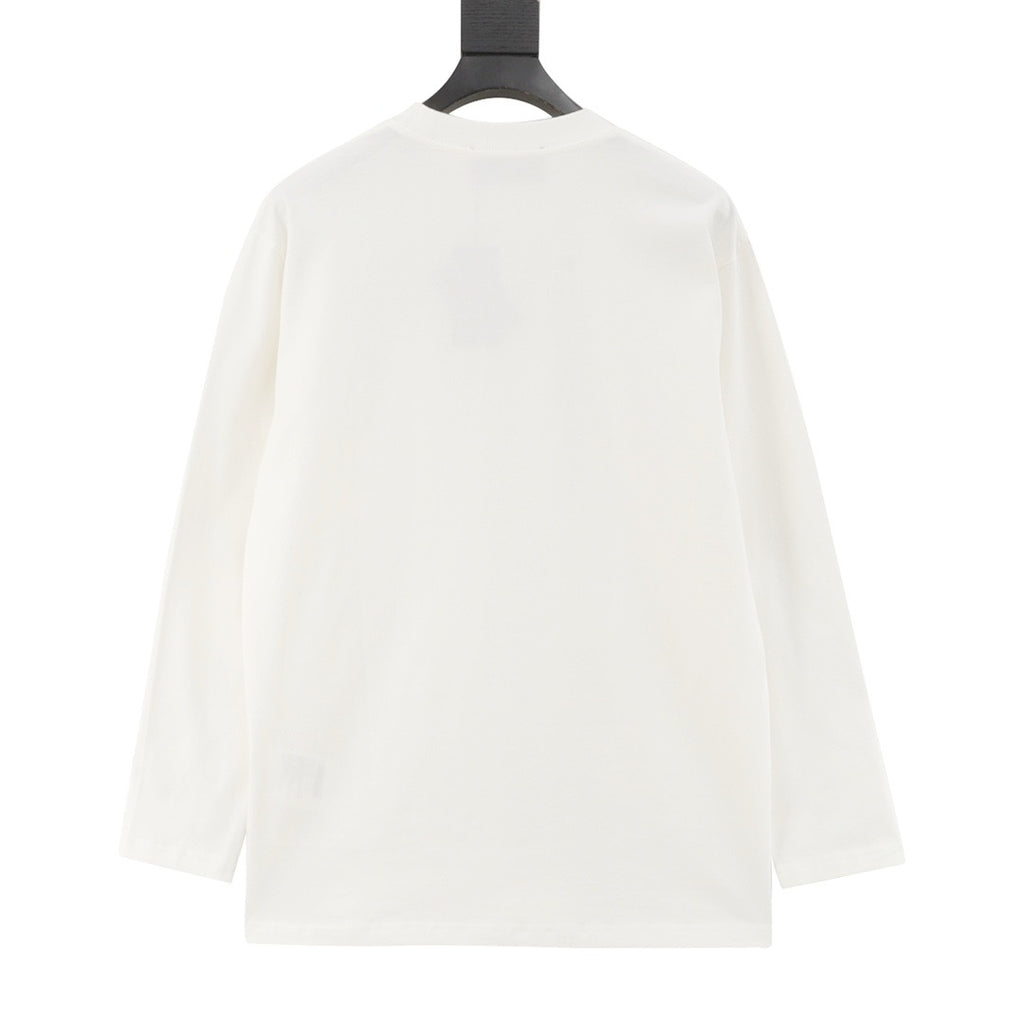 Prada Triangle Logo Zip Chest Pocket Long-Sleeve Top — Ivory