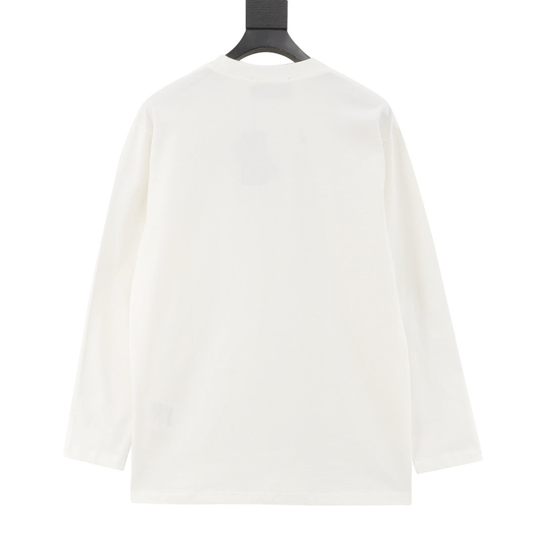 Prada Triangle Logo Zip Chest Pocket Long-Sleeve Top — Ivory