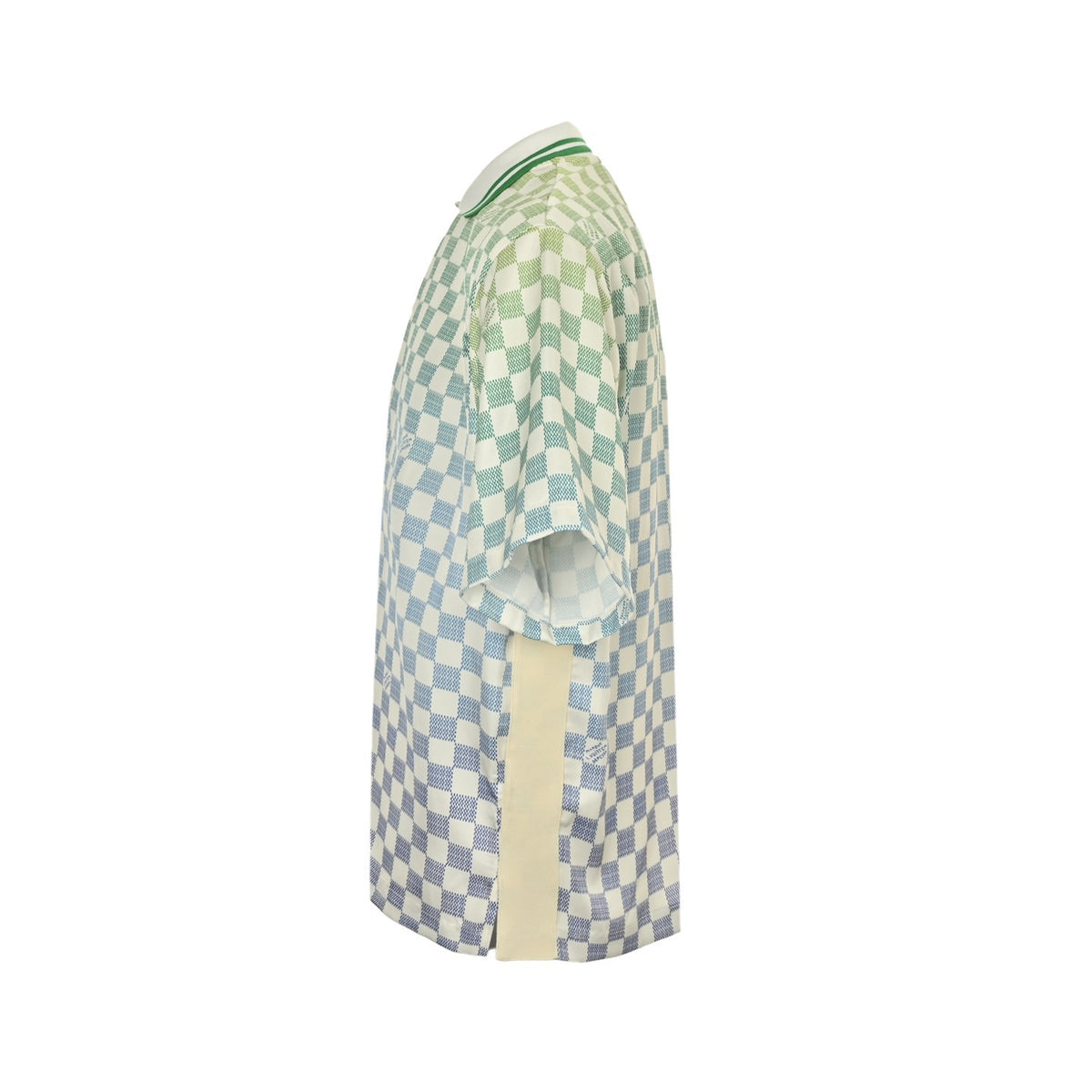 Louis Vuitton Gradient Checkerboard Print Short-Sleeve Shirt in White