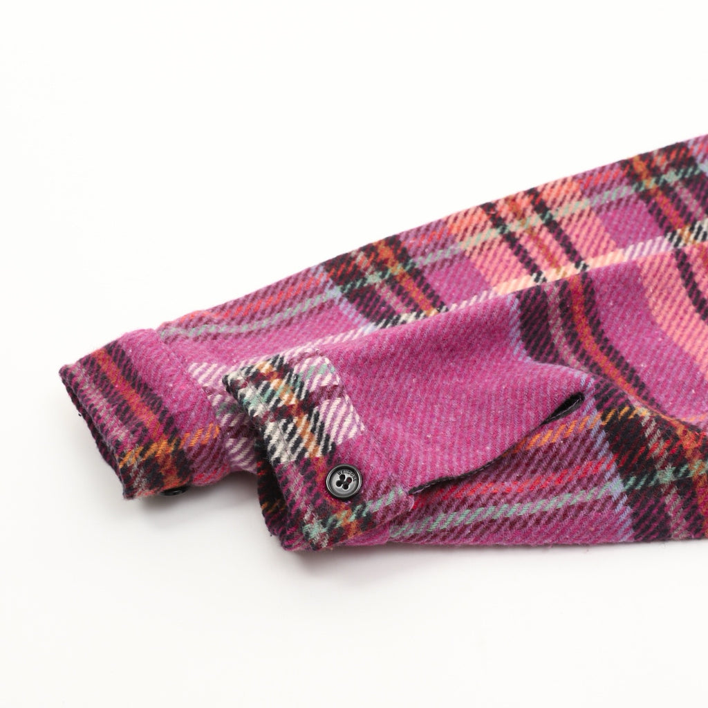 We11done Plaid Wool-Blend Shirt Jacket — Rose Pink, Dual Chest Pockets